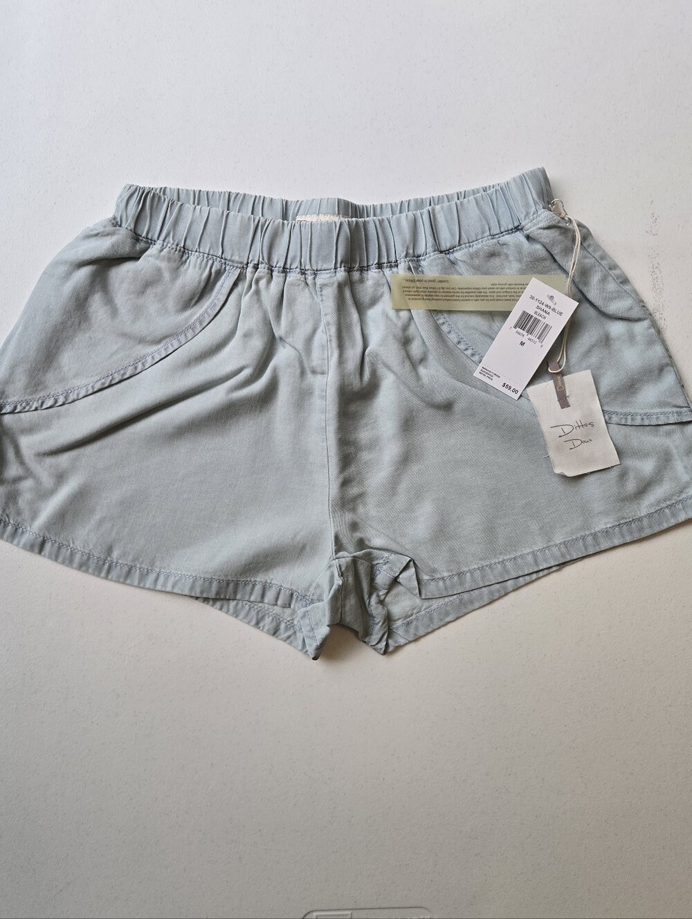 NWT Dittos Doux Shana Elastic Waist Shorts in Bleach Light Wash Multiple Sizes